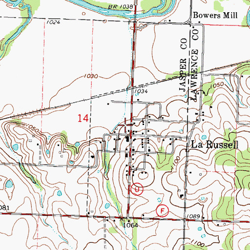 Topographic Map of Avilla Volunteer Fire Department Station 2, MO