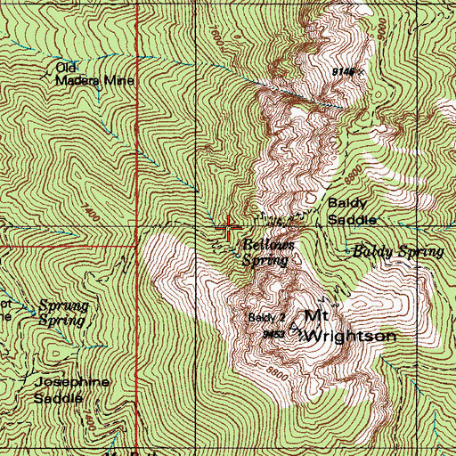 Topographic Map of Bellows Spring, AZ
