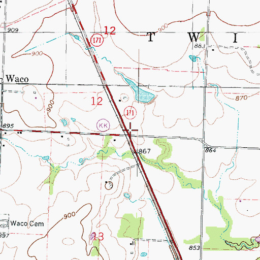 Topographic Map of Carl Junction Fire Protection District Station 3, MO