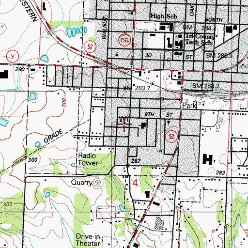 Topographic Map of Eldon Fire Department Station 2, MO