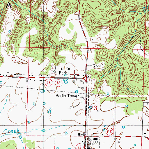Topographic Map of Southern Stone County Fire Protection District Station 4, MO