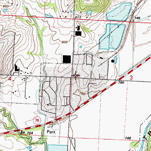 Topographic Map of Independence Fire Department Station 8, MO