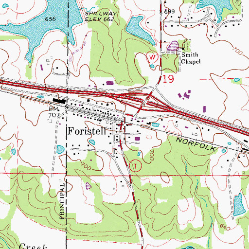 Topographic Map of Wentzville Fire Protection District Station 3, MO