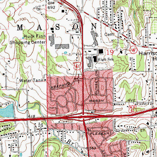 Topographic Map of Hannibal Fire Department Station 3, MO