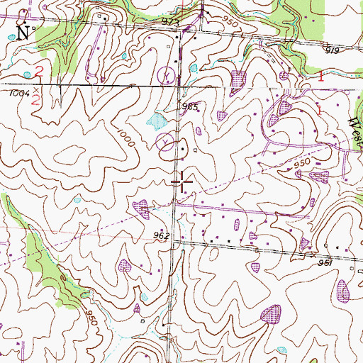 Topographic Map of Western Cass Fire Protection District Station 97, MO