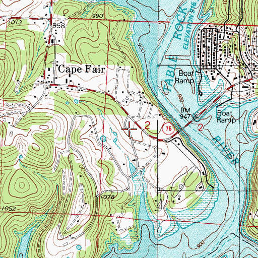 Topographic Map of Southern Stone County Fire Protection District Station 5, MO