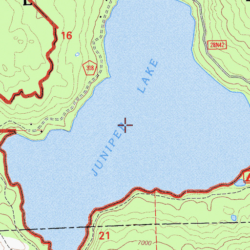 Topographic Map of Juniper Lake, CA