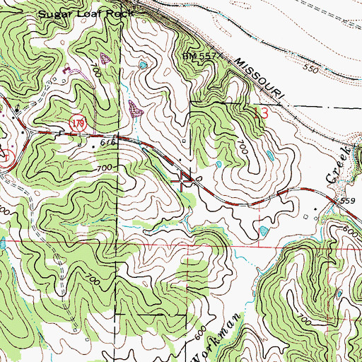 Topographic Map of Regional West Fire Protection District Station 5, MO