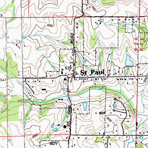 Topographic Map of Ofallon Fire Protection District Station 2, MO