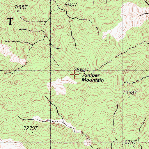 Topographic Map of Juniper Mountain, CA