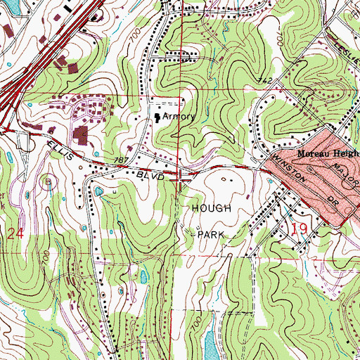 Topographic Map of Jefferson City Fire Department Station 4, MO