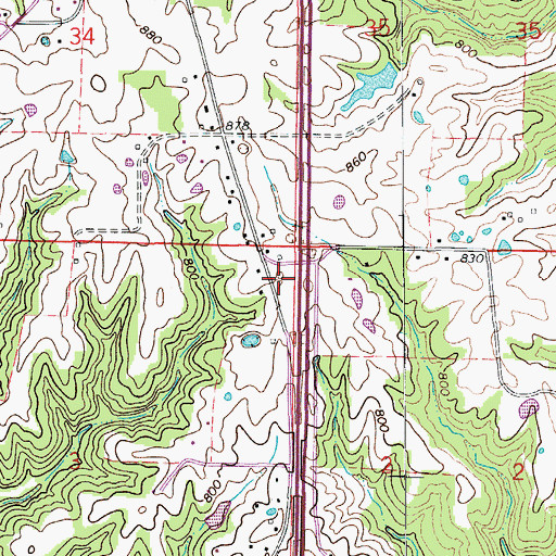 Topographic Map of Southern Boone County Fire Protection District Station 20, MO