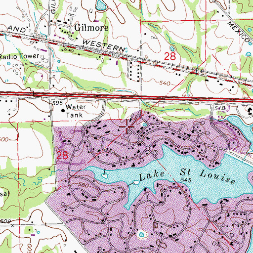 Topographic Map of Lake Saint Louis Fire Protection District Station 2, MO