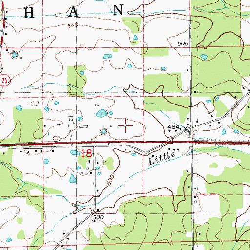 Topographic Map of Mark Twain National Forest 11 Point Ranger District Doniphan, MO