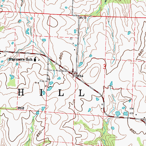 Topographic Map of Johnson County Fire Protection District Station 8 Fayetteville, MO