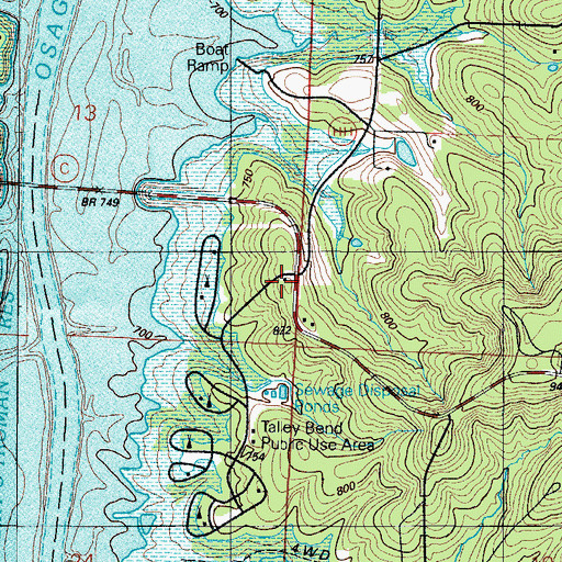 Topographic Map of Iconium Fire Protection District Station 3, MO