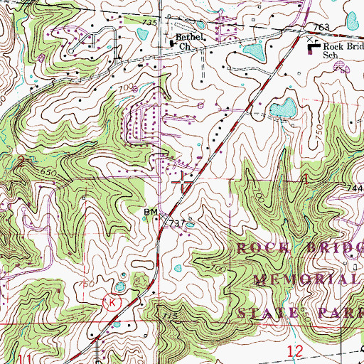 Topographic Map of Boone County Fire Protection District Station 8, MO