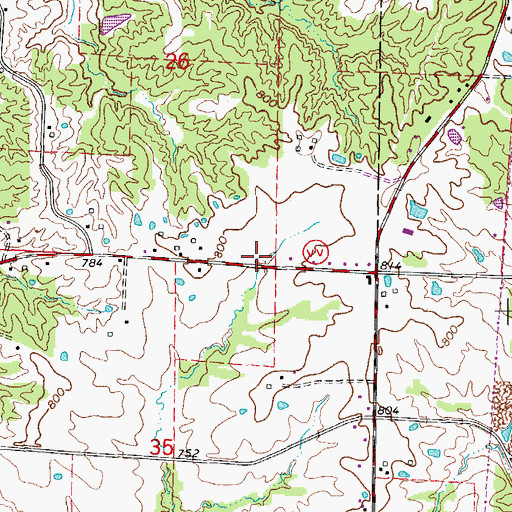 Topographic Map of Boone County Fire Protection District Station 7, MO