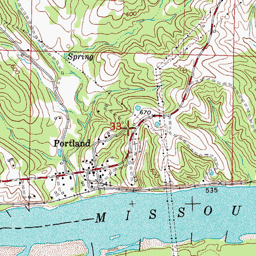 Topographic Map of South Callaway Fire Protection District Station 3, MO