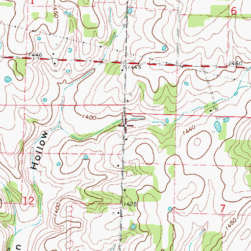 Topographic Map of Monett Rural Fire Association Station 2, MO