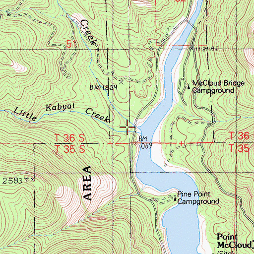 Topographic Map of Kabyai Creek, CA