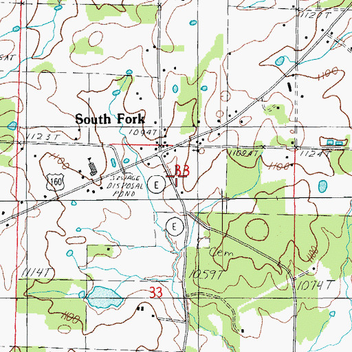Topographic Map of Howell County Rural Fire District Station 2, MO