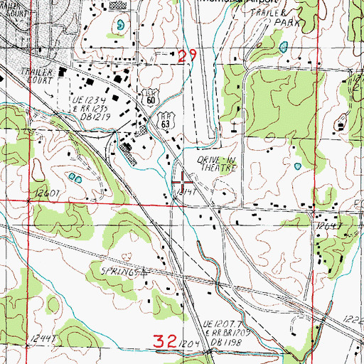 Topographic Map of Eleven Point Rural Fire Department Station 2 Headquarters, MO