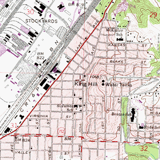 Topographic Map of Saint Joseph Fire Department Station 10, MO