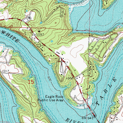 Topographic Map of Eagle Rock - Golden - Mano Fire Department Station 1, MO