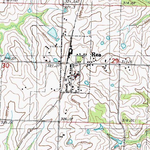 Topographic Map of Rosendale Fire Protection District Station 2, MO