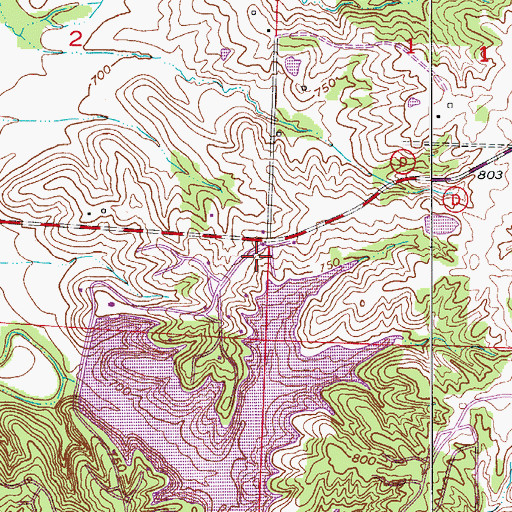 Topographic Map of Bynumville Fire Department Station 3, MO