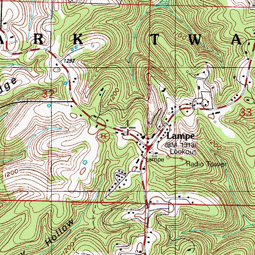 Topographic Map of Southern Stone County Fire Protection District Station 3, MO