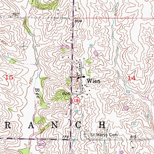 Topographic Map of Bynumville Fire Department Station 2, MO