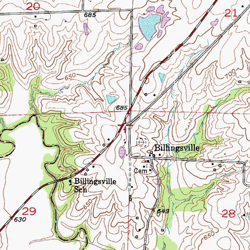 Topographic Map of Cooper County Fire Protection District Station 4, MO