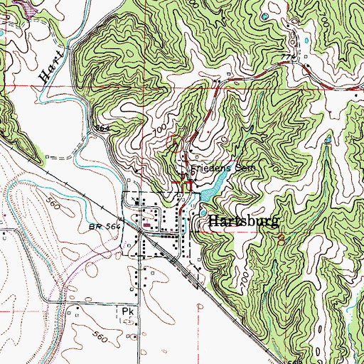 Topographic Map of Southern Boone County Fire Protection District Station 18, MO