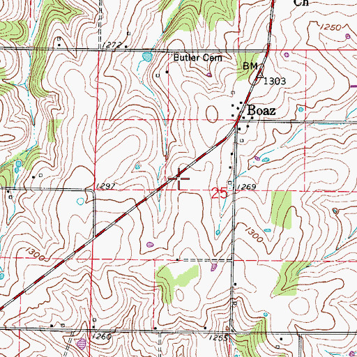 Topographic Map of Clever Fire Protection District Station 2, MO