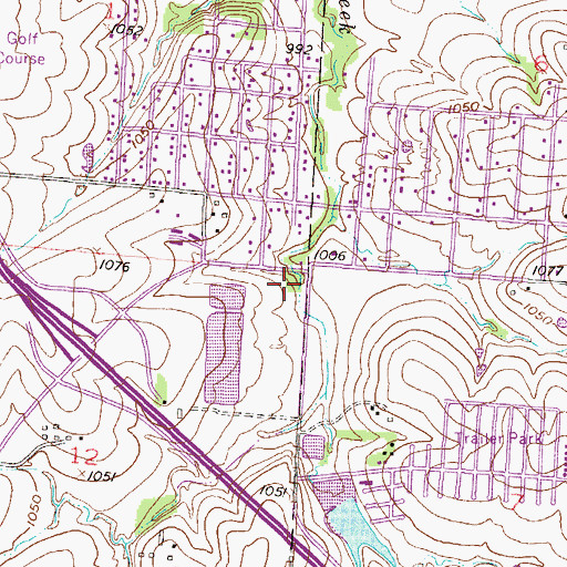 Topographic Map of Belton Fire Department Station 2, MO