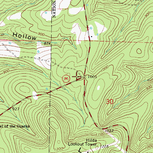 Topographic Map of Central Taney County Fire Protection District Station 3, MO