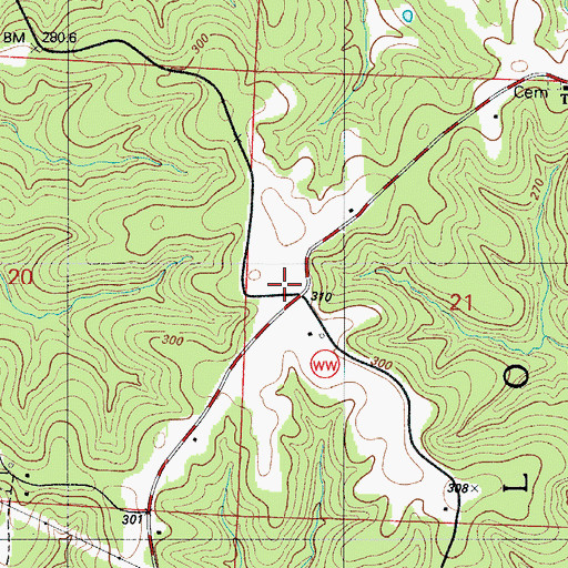 Topographic Map of Stover Rural Fire Protection District Station 2, MO