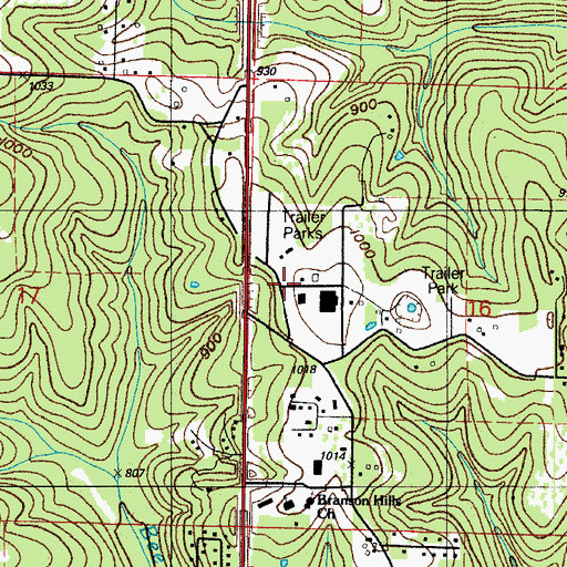 Topographic Map of Missouri Department of Conservation Forestry Southwest Regional Field Fire Office Branson, MO