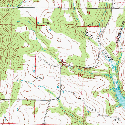 Topographic Map of Central Crossing Fire Protection District Station 1, MO