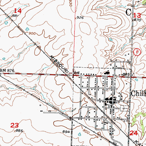 Topographic Map of Johnson County Fire Protection District Station 3 Chilhowee, MO