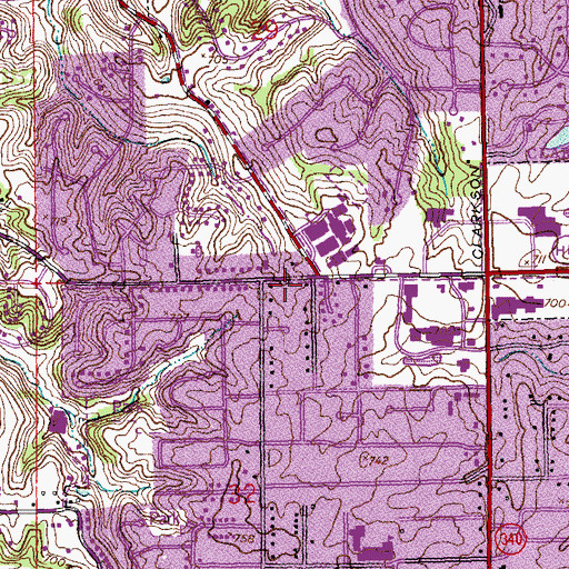 Topographic Map of Metro West Fire Protection District Station 4, MO