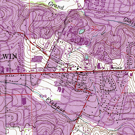 Topographic Map of Metro West Fire Protection District Station 1, MO