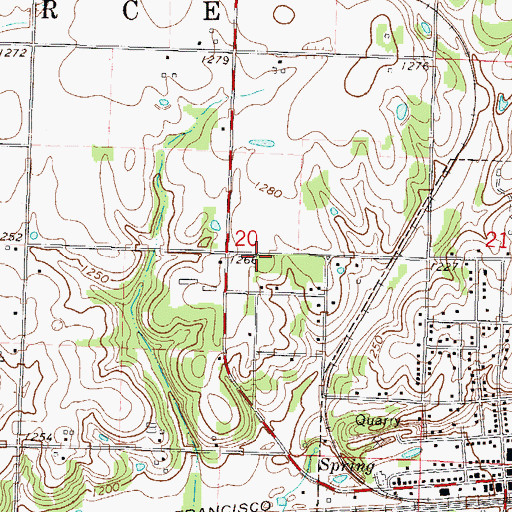 Topographic Map of Pierce City Fire Protection District Station 1, MO