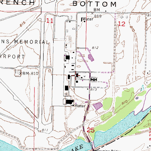 Topographic Map of Missouri Air National Guard Department of Defense Rosecrans Fire Department, MO