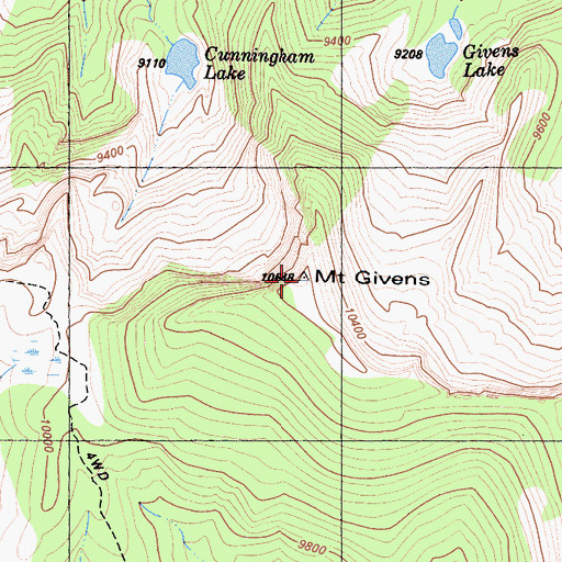 Topographic Map of Kaiser Ridge, CA