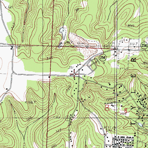 Topographic Map of Galmey Volunteer Fire Department, MO