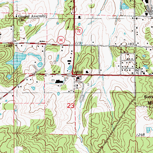 Topographic Map of Missouri Department of Conservation Forestry Ozark Regional Field Fire Office Salem, MO