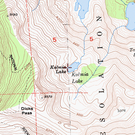 Topographic Map of Kalmia Lake, CA